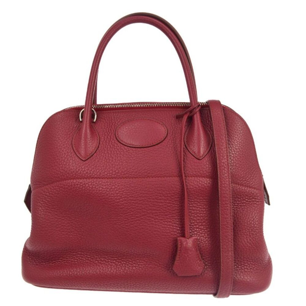 Hermes Bolide Clemence Red Leather Handbag
